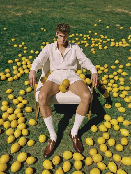 Summer campaign frame in a lemon grove